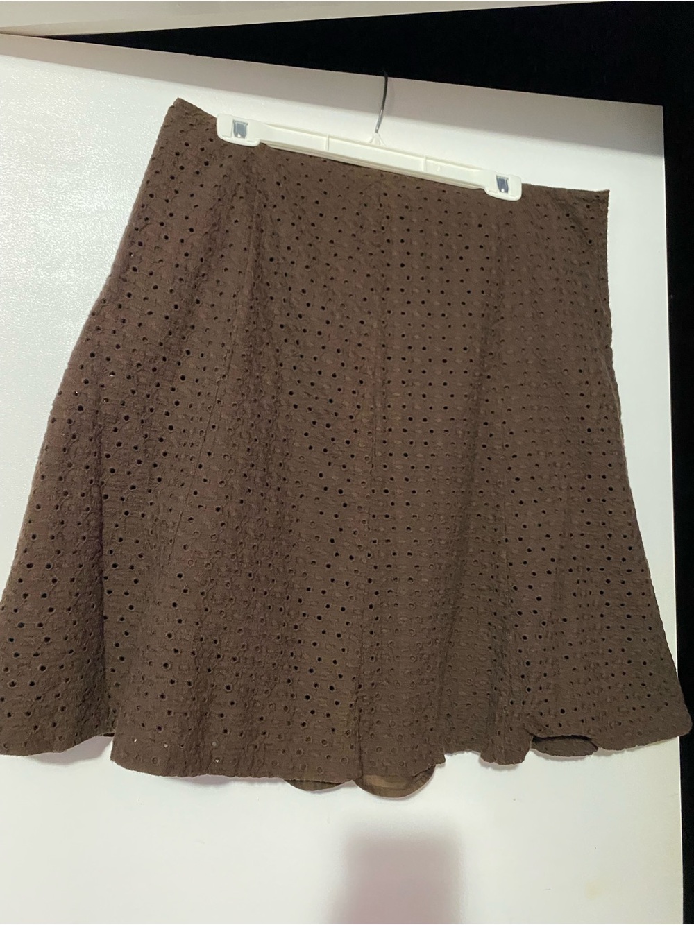 Liz&Co. Brown Eyelet Flare Skirt - Women size 16